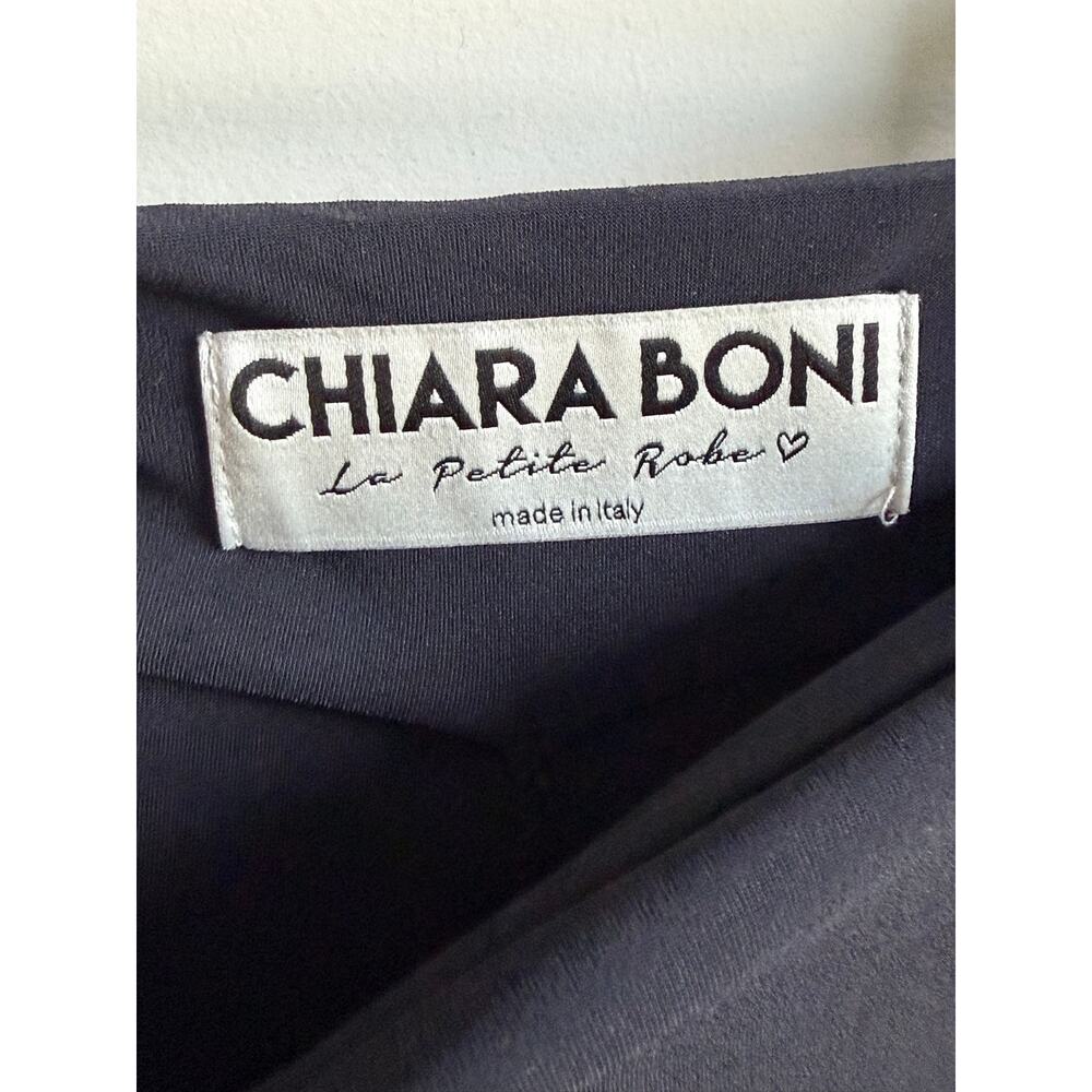 Chiara Boni La Petite Robe High Waisted Ruffle Hem Wide Leg Pants Black Women 46 - Picture 5 of 10